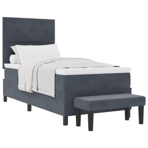 vidaXL Boxspring bed met hoofdeinde Donkergrijs 200 x 80 cm Fluweel