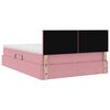 vidaXL Opbergbed met LED met matras Roze 140 x 200 cm Fluweel