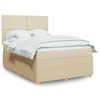 vidaXL Boxspring met matras stof cr&egrave;mekleurig 160x200 cm