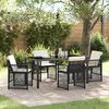 vidaXL Tuin eettafelset 5 pcs Zwart poly rattan