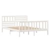 vidaXL Bedframe massief hout wit 120x190 cm