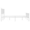 vidaXL Bedframe met hoofd- en voeteneinde metaal wit 135x190 cm