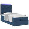 vidaXL Bed poef met matras en LED's 100x200 cm stof blauw