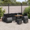 vidaXL Tuin Sofa Set 10 pcs Zwart Poly rattan en gepoedercoat staal