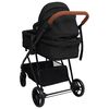 vidaXL Kinderwagen 3-in-1 staal antracietkleurig en zwart