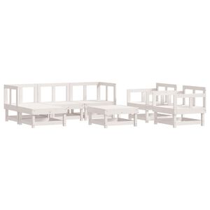 vidaXL 7-delige Loungeset massief grenenhout wit