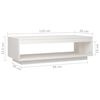 vidaXL Salontafel 110x50x33,5 cm massief grenenhout wit