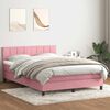 vidaXL Boxspring met matras fluweel roze 140x210 cm