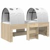 vidaXL Hoge Bed Frame voor Kids met Tunnel 3 st Sonoma eiken en wit