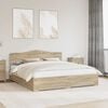 vidaXL Bedframe met hoofdeinde Sonoma Eiken 180 x 200 cm Bewerkt hout