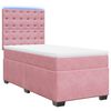 vidaXL Boxspring met matras fluweel roze 80x200 cm