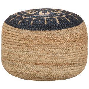 vidaXL Poef handgemaakt 45x30 cm jute blauw