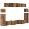 vidaXL TV Eenheden Wandgemonteerd 4 pcs Oud Hout Bewerkt hout