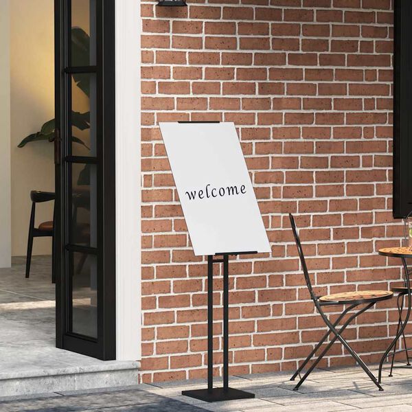 vidaXL Beurs Displays Zwart 26,5 x 26,5 x 150 cm Staal