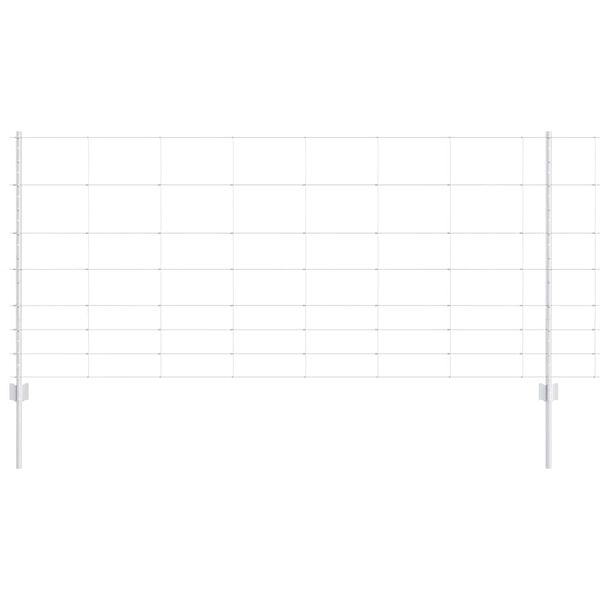 vidaXL Hek met Paal Zilver 1 x 50 m Staal