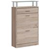 vidaXL Schoenenkast met lade en glazen bovenschap eiken-look