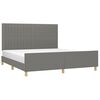 vidaXL Bedframe zonder matras stof donkergrijs 160x200 cm