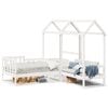 vidaXL Kinderbed met huisje en bankje massief grenenhout wit 80x200 cm