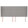vidaXL Hoofdbord met randen 203x23x118/128 cm stof lichtgrijs