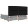 vidaXL LED Box Spring Bed met matras Lichtgrijs 200 x 200 cm Stof