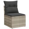 vidaXL 13-delige Loungeset met kussens poly rattan lichtgrijs