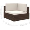 vidaXL 6-delige Loungeset met kussens poly rattan bruin