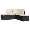 vidaXL 5-delige Loungeset met kussens poly rattan zwart