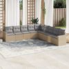 vidaXL 9-delige Loungeset met kussens poly rattan beige