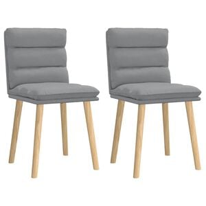 vidaXL Eetkamerstoelen 2 st stof lichtgrijs