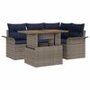 vidaXL Tuin Sofa Set 5 st grijs en marineblauw