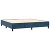 vidaXL Boxspring met matras fluweel donkerblauw 90x190 cm