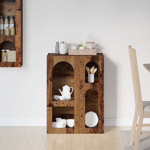 vidaXL Dressoir Oudhout 59 x 35 x 80.5 cm Bewerkt hout