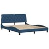 vidaXL Bedframe zonder matras stof blauw 160x200 cm