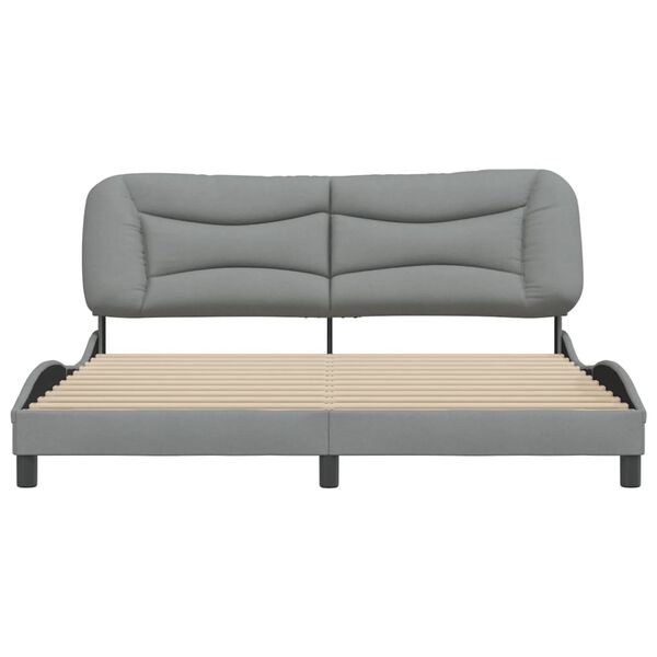 vidaXL Bedframe zonder matras "Hvar" stof lichtgrijs 180x200 cm