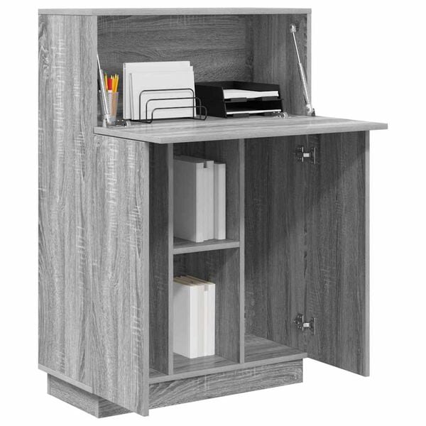 vidaXL Bureau Grijs Sonoma 71,5 x 31,5 x 106,5 cm Bewerkt hout