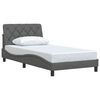 vidaXL Bedframe zonder matras 100x200 cm stof donkergrijs