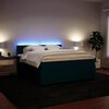 vidaXL Boxspring met matras fluweel blauw 200x200 cm