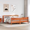vidaXL Bedframe met hoofdbord massief grenenhout wasbruin 180x200 cm