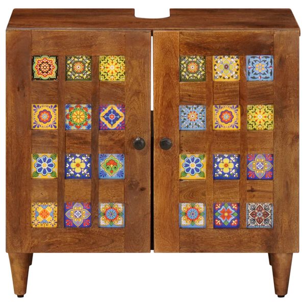 vidaXL Badkamer wastafelkast met opslag Walnotenhout 62 x 33 x 58 cm