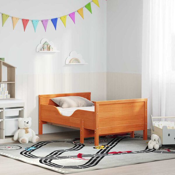 vidaXL Bedframe met matras Bruin 80 x 200 cm Massief grenenhout