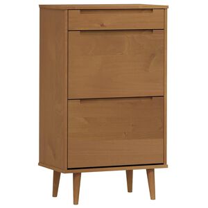 vidaXL Schoenenkast MOLDE 59,5x35x103 cm massief grenenhout bruin