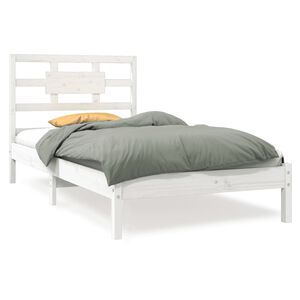 vidaXL Bedframe massief hout wit 90x190 cm