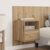 vidaXL Hoofdbord Met Kast met lade 3 pcs Artisan Eiken Bewerkt hout