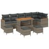 vidaXL Tuinbankenset 10 pcs Grijs poly rattan
