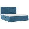 vidaXL Opbergbed met LED met matras Donkerblauw 160 x 200 cm Fluweel