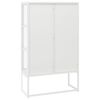vidaXL Hoge kast 80x35x135 cm staal en gehard glas wit