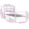 vidaXL Bed met boekenkast zonder matras grenenhout wit 90x190 cm