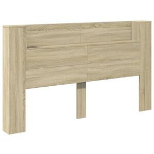 vidaXL Hoofdbord Kast met LED Sonoma Eiken Bewerkt hout