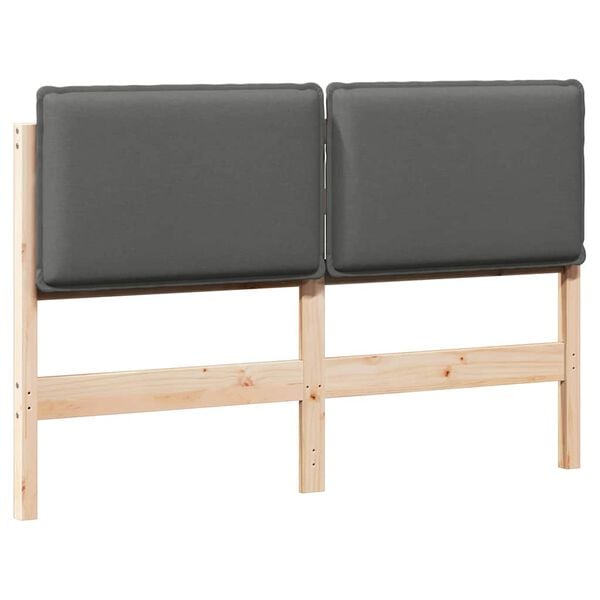 vidaXL Gestoffeerd hoofdbord Natuurlijk en Lichtgrijs 150 cm