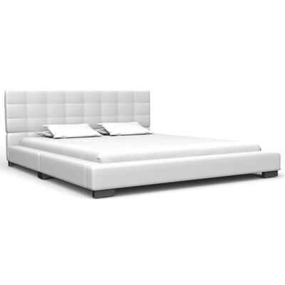 vidaXL Bed met matras kunstleer wit 140x200 cm